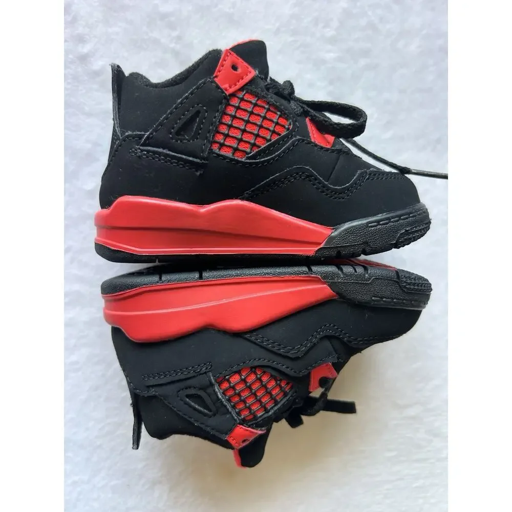 Jordan Air Jordan 4 Unisex Kids Black/Red Colorblock Lace-Up Mid Top 6C